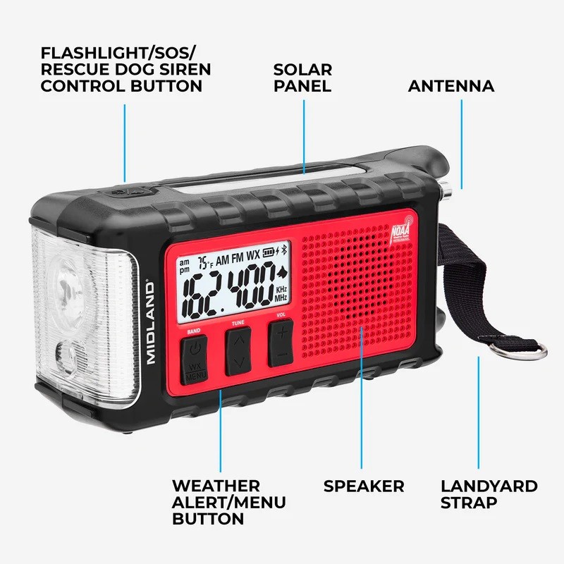 Midland ER310 PRO Portable Emergency Weather Alert Radio