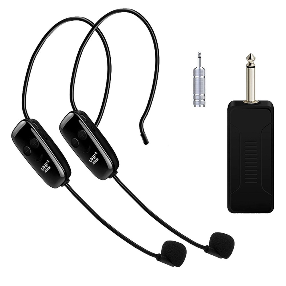 U12F UHF One For Two Wireless Headset Microphone Amplifier Mixer Universal D