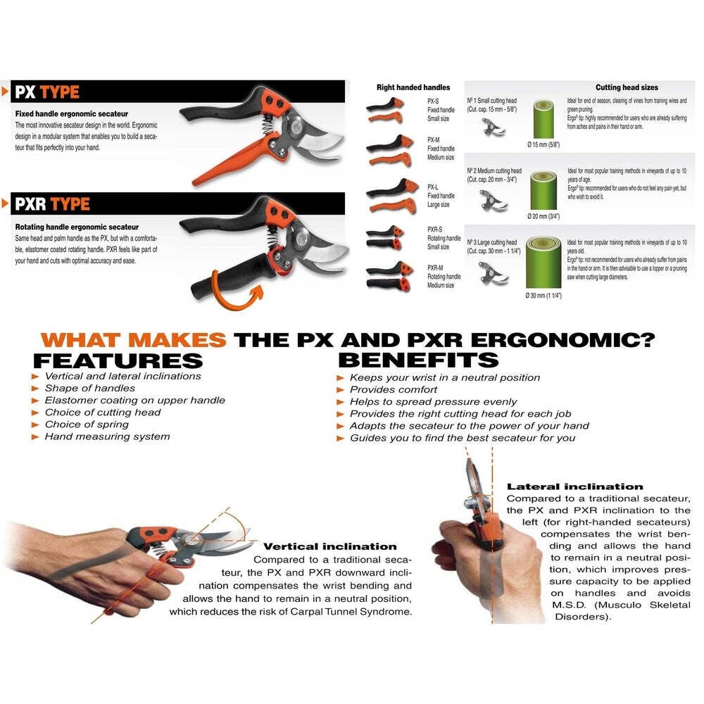 Bahco PX‑M2 Professional Bypass Pruner - Ergonomic, Durable Precision