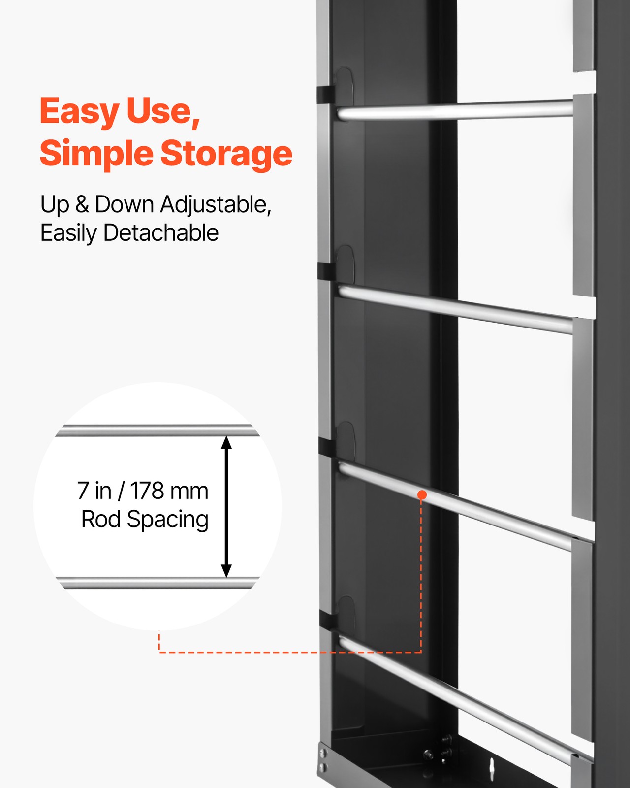 VEVOR Wire Spool Rack 4Adjustable Rods Spool Holder Wall Mounted 150lbs Capacity