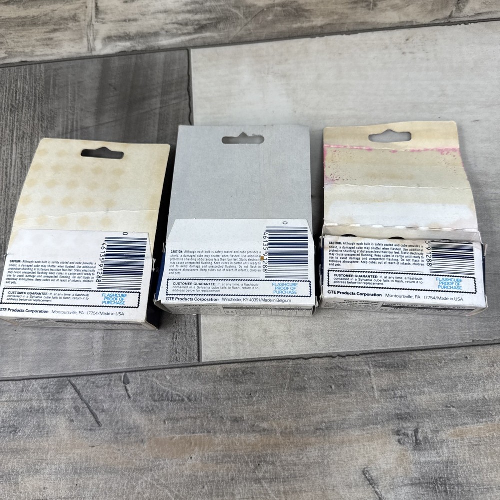 Vintage Sylvania Flash Cubes Blue Dot 3 Boxes 9 Cubes 36 Flashes