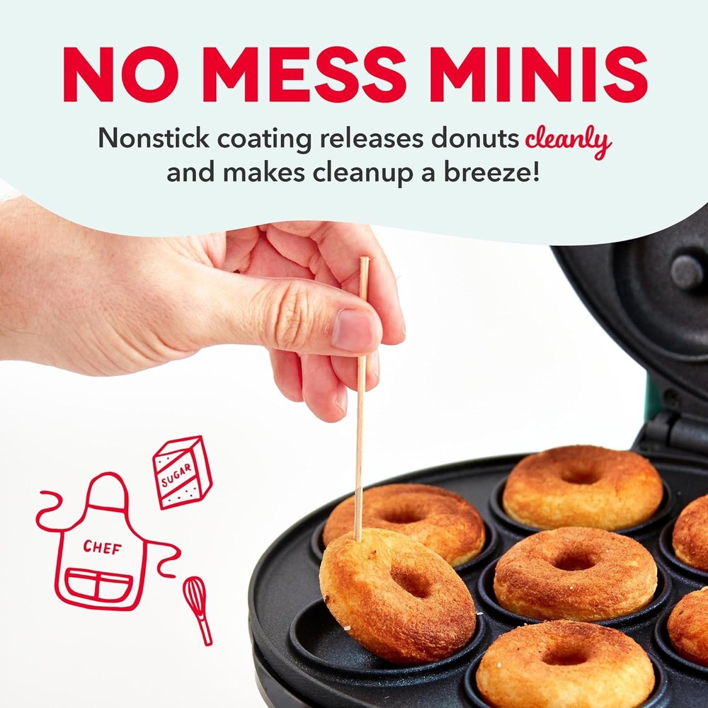 Dash Express Mini Donut Maker - Homemade Dessert Maker - Features Double-Sided,