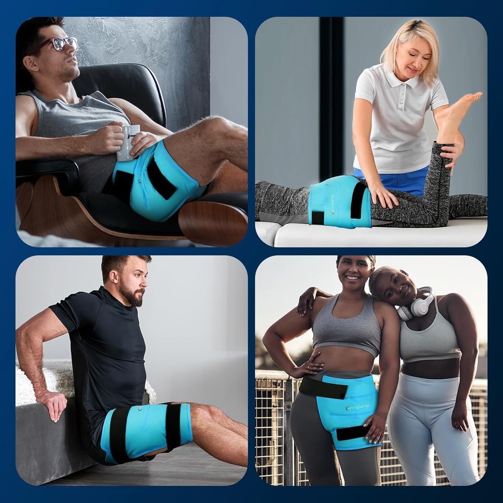 Hip Ice Pack Wrap for Sciatica, Hip Replacement Kit, Reusable Gel Ice Pack fo...