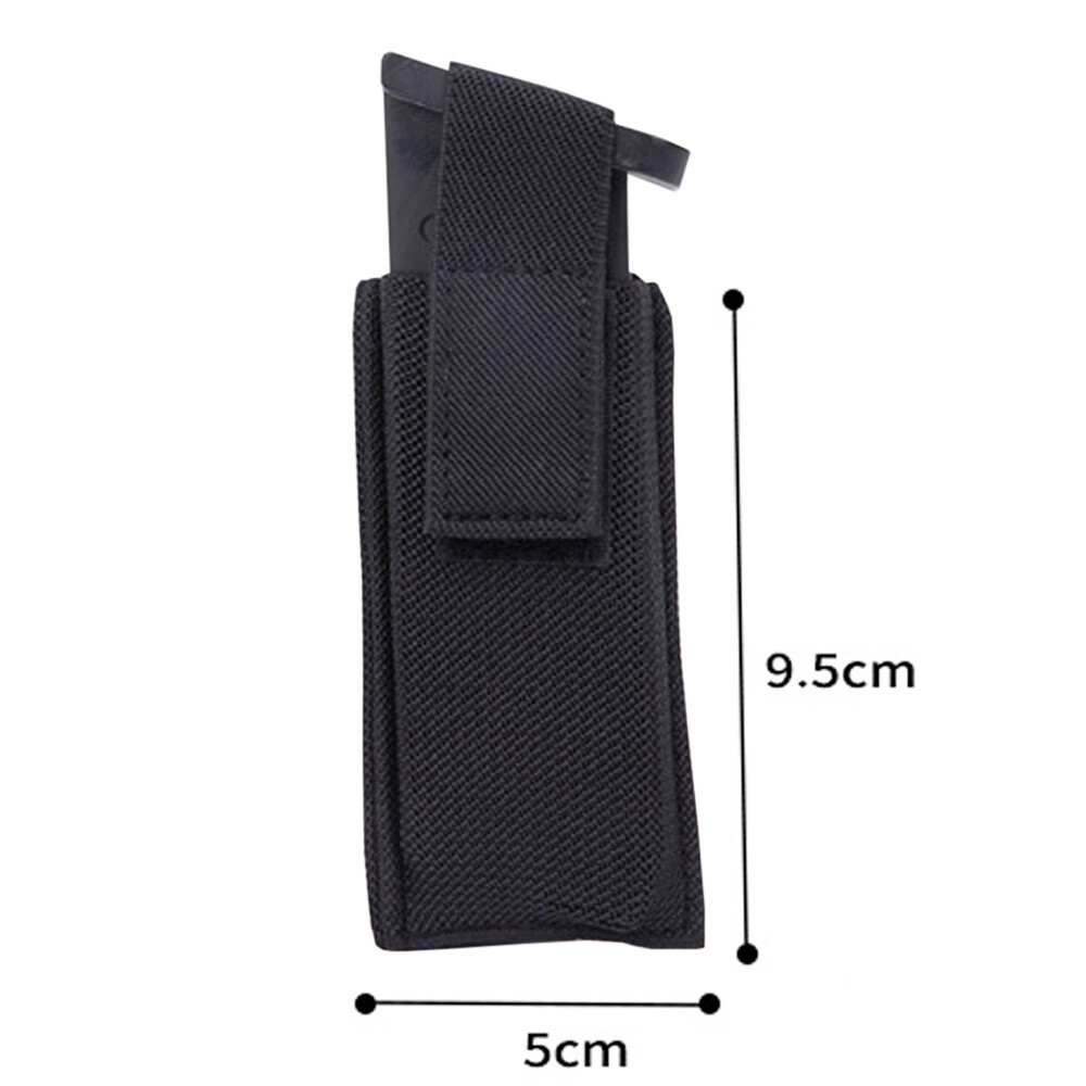 Horizontal Concealed Carrier Single Pistol Magazine Pouch with Safety Hook&Loop