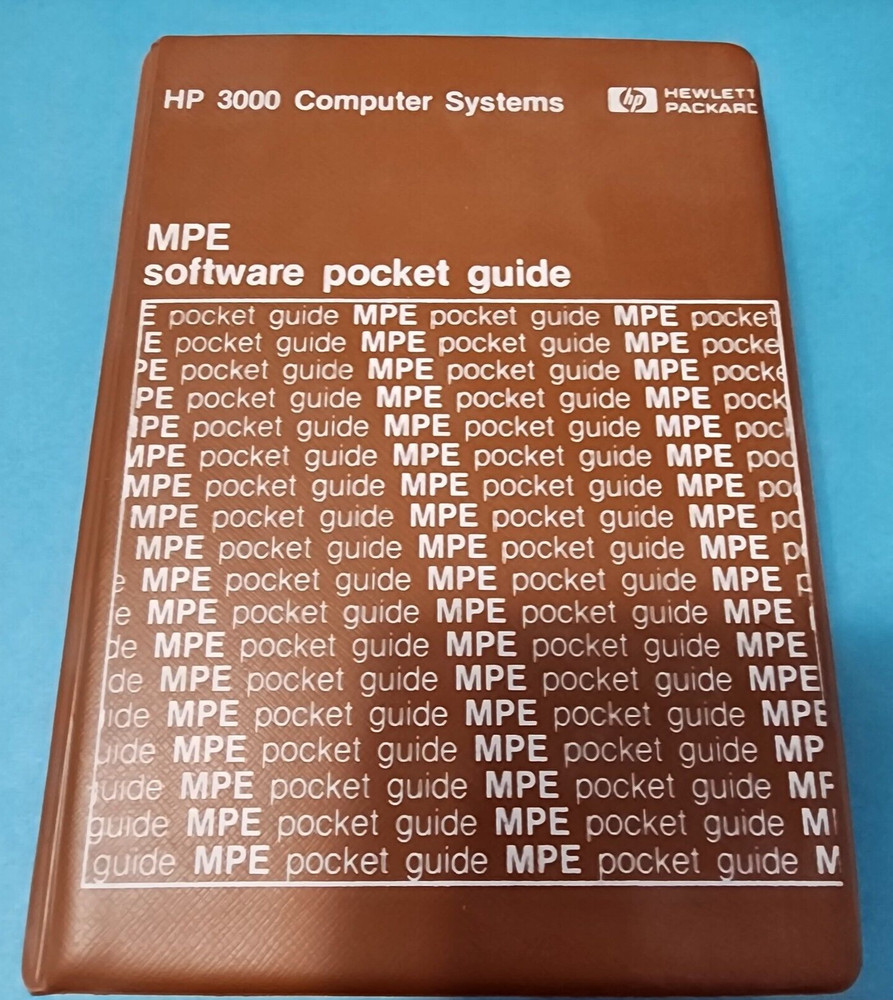 Vtg 1981 Hewlett Packard HP 3000 Computer Systems MPE Software Pocket Guide