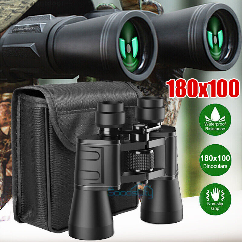 180x100 High Power Military Binoculars Day/Night Zooming Waterproof Hunting+Case