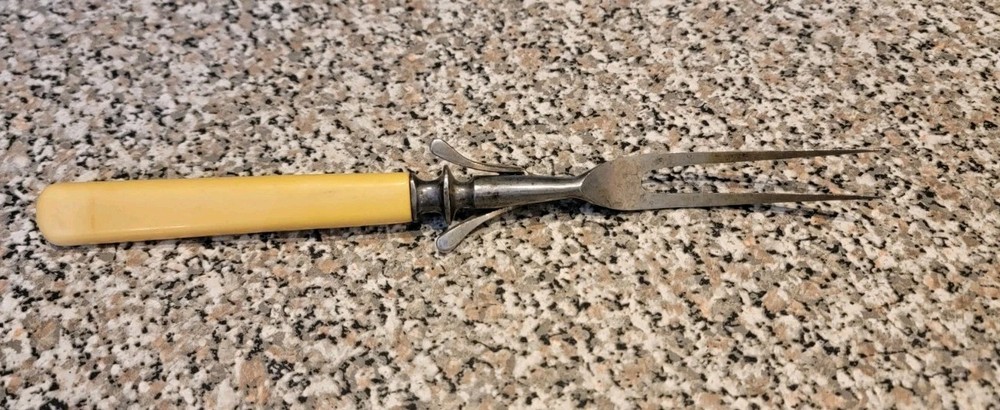 Vintage Bakelite? Serving Meat Fork With Prong Holder