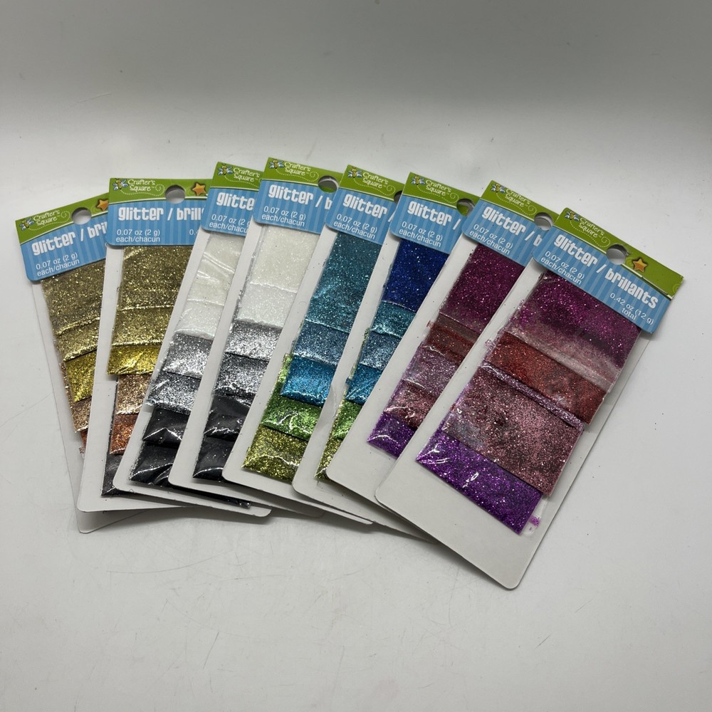 8-Packs Crafter’s Square Assorted Craft Glitters For Scrapbooking Projects NEW