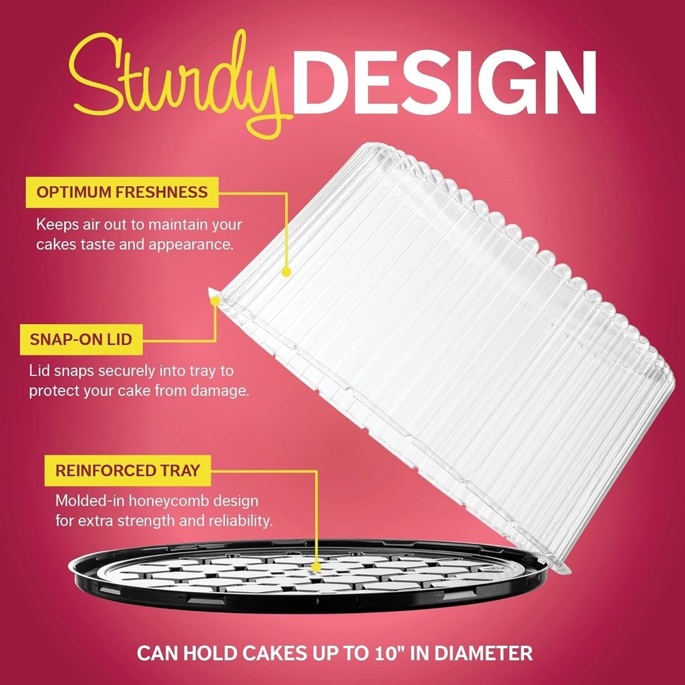 High-Dome Disposable Cake Boxes for 2-3 Layer Cakes - Durable Transport Solution