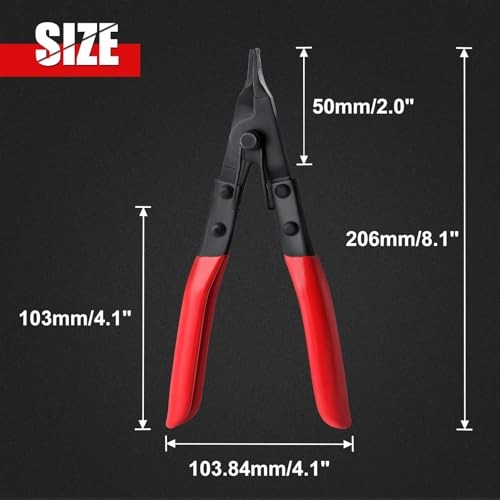 Angle Tip Lock Ring Pliers Lock Ring Pliers Snap Ring Pliers 8" with red handle