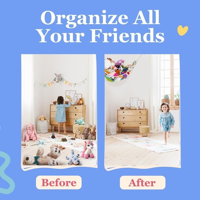 Space-Saving Triangle Hammock for Stuffed Animals - Durable and Stylish Design