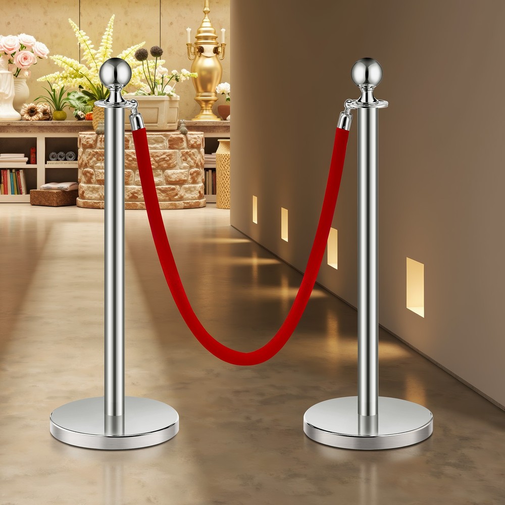 VEVOR 6Pcs Stanchion Posts Crowd Control Queue Barrier Sand Injection Base