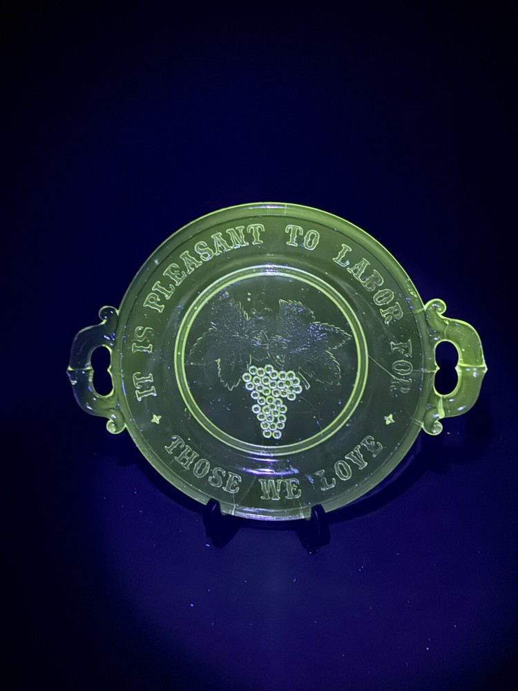 Glass Serving Plate with Inscription