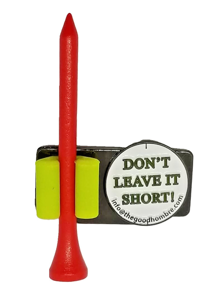 Golf ball marker with hat clip & tee holder