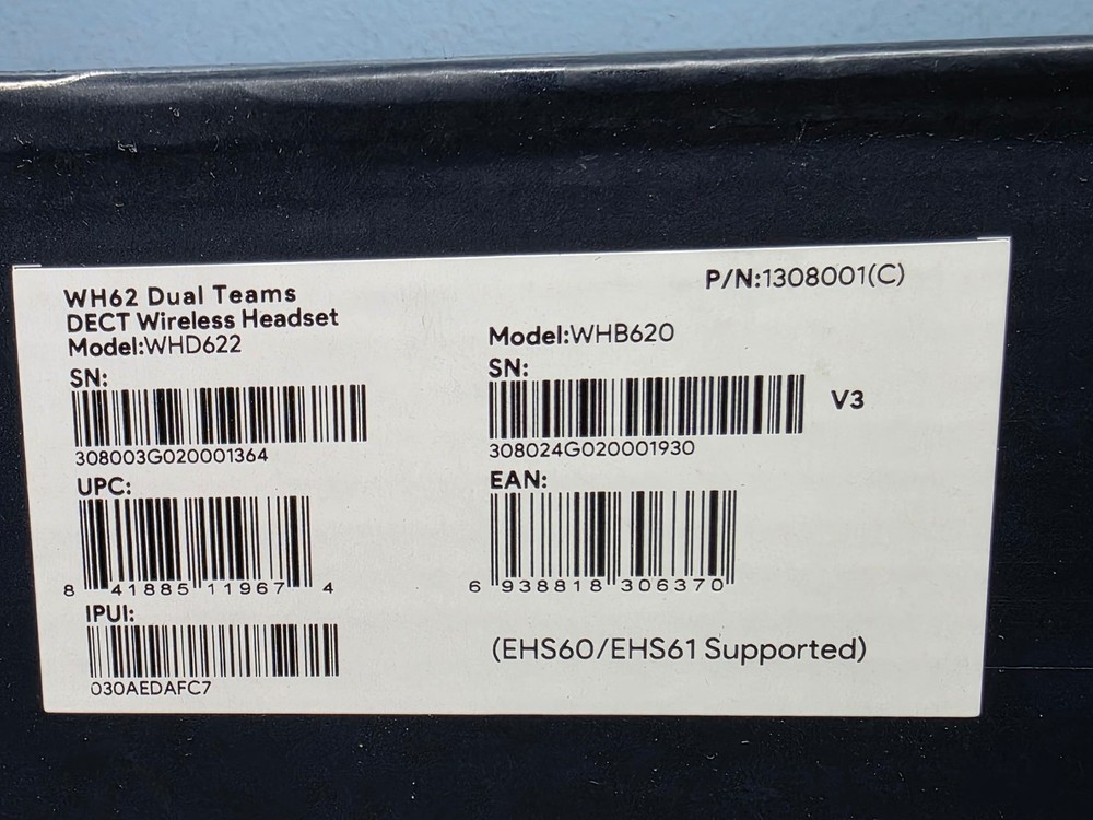 Yealink WH62 Dual Teams DECT Wireless Headset EHS60/EHS61 Support New & Sealed