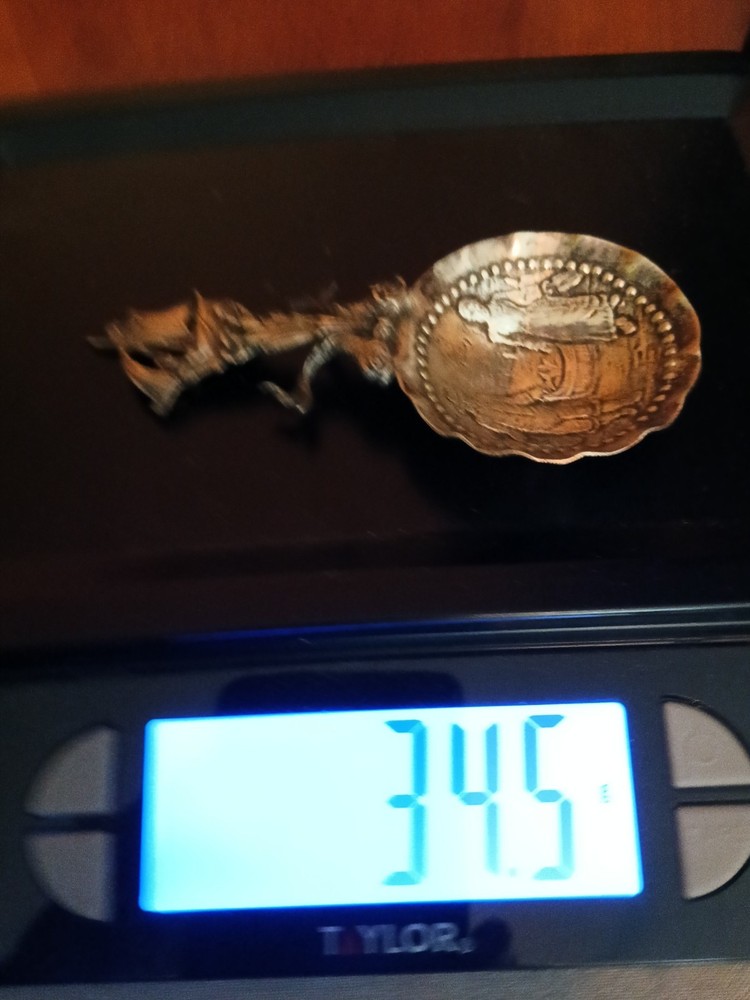 Antique .833 Silver Dutch Tea Caddy Spoon