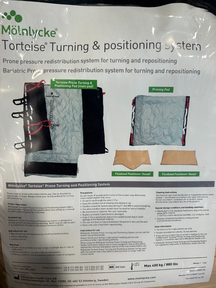 Molnlycke Tortoise Turning & Positioning System REF 1400802 Brand New