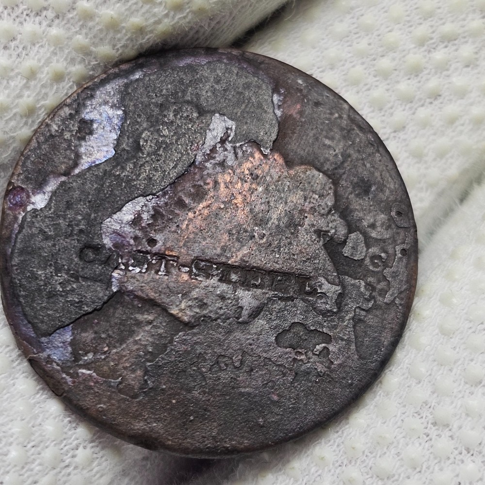 1826 Large Cent Counter Stamped CAST STEEL