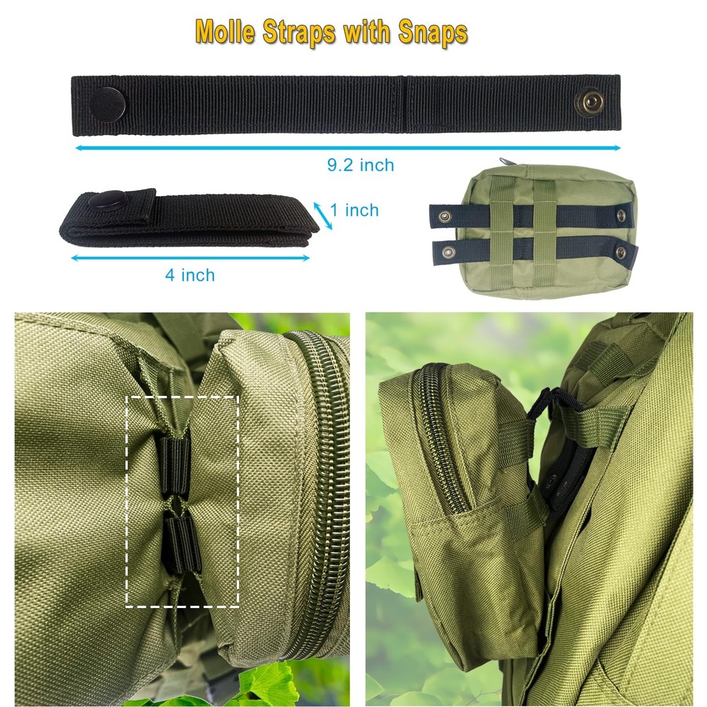 32PCS Molle Accessories Kit, Tactical Backpack Attachment Set with Key black