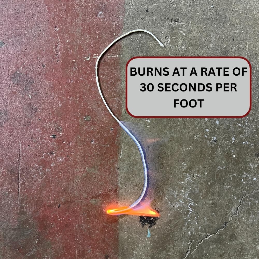 Non-Pyro Slow-Burn Fire Fuse for Crafts, Mechanic Applications, and Fire Safety