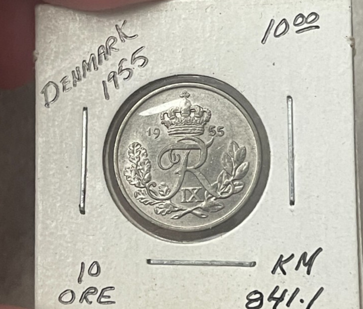 1955 Denmark 10 Ore L2