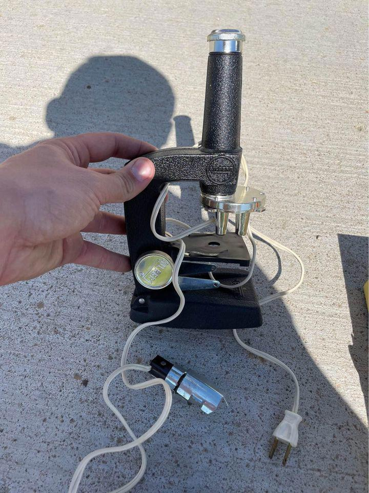 Vintage Gilbert Microcraft Microscope M8131 in Original Metal Box