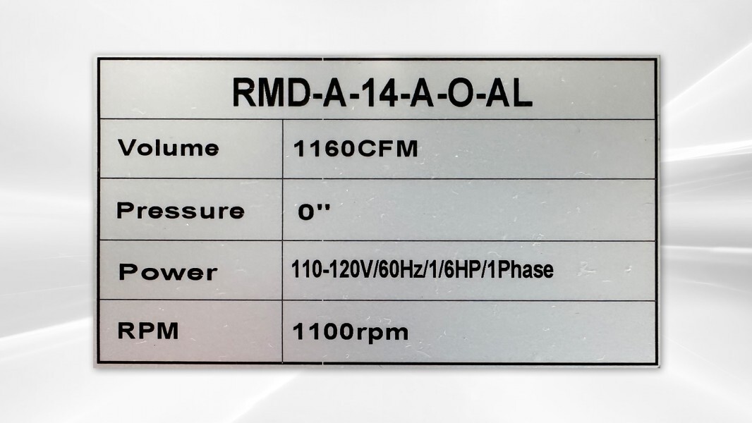 NEW Commercial Exhaust Fan for Food Truck .25 HP 1160 CFM 110V 60HZ NSF