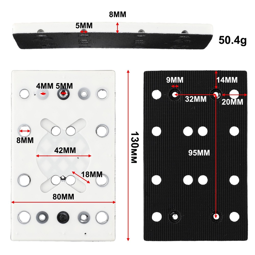 12-hole Sanding Pad Support-Plate For-Festool RTS 400 REQ Replacement-Pad