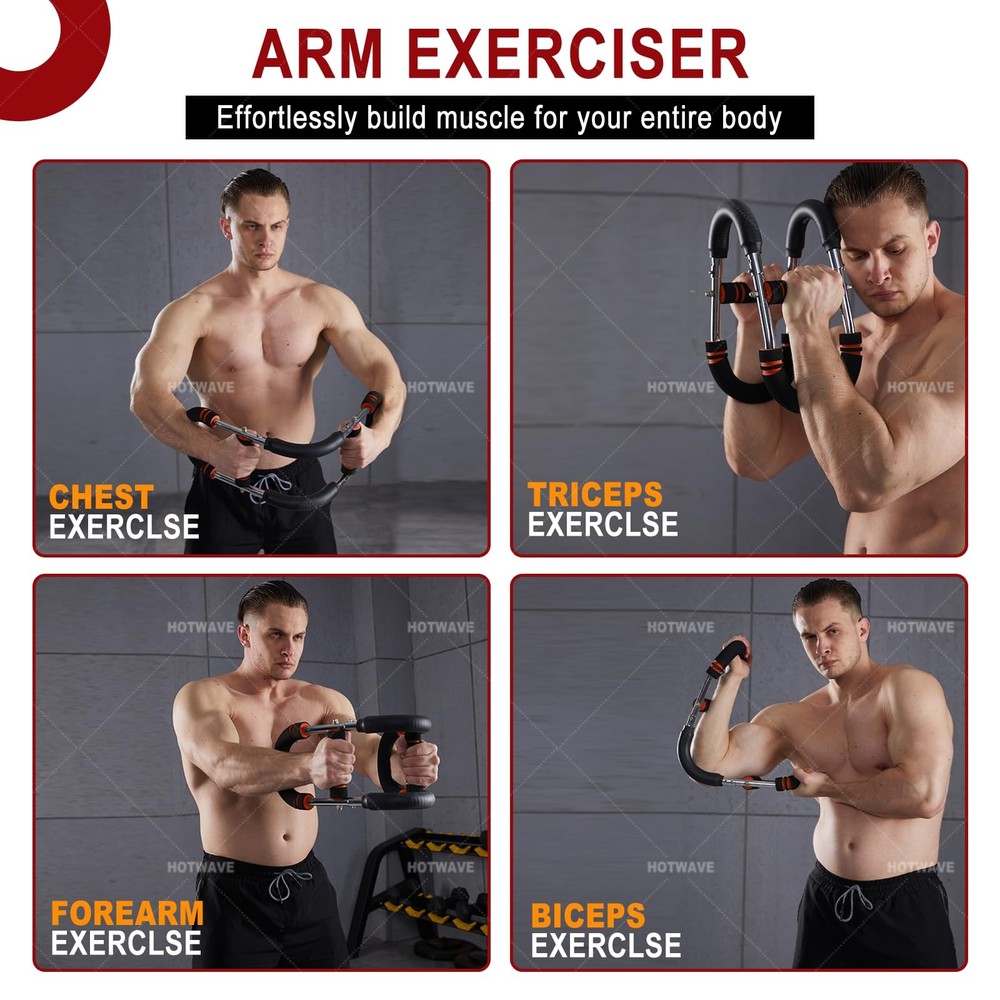 HOTWAVE Twister Arm Exerciser,Adjustable Spring Workout Bar, Forearm Triceps ...