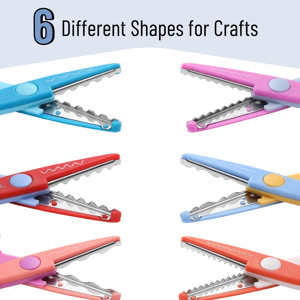 Mr. Pen- Craft Scissors Decorative Edge, 6 Pack, Spring Colors, Zig