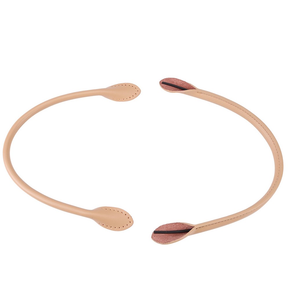 2Pcs Genuine Leather Bag Straps Handle for DIY Hand Accessories Thread Beige