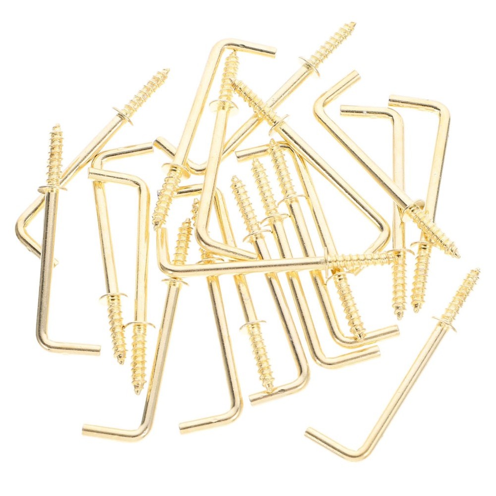 30 Pcs Right Angle Hook Shaped Screw Hooks Hanging for Workplace