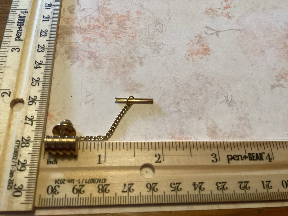Gold Tone Rounded Tie Tack Pin
