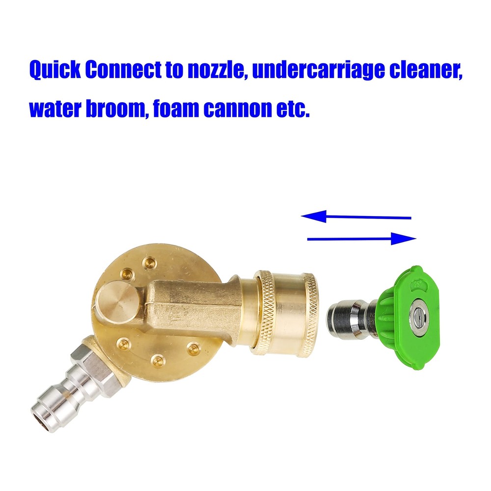 7 Angles Pressure Washer Pivoting Coupler Attachment 1/4 Inch Quick Connect