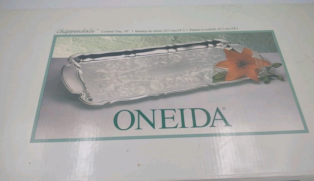 Oneida Silverplate Chippendale Cocktail Tray 18" Nib New
