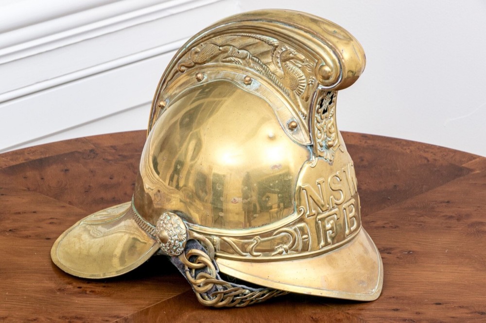 Antique Brass Edwardian Fireman’s Helmet