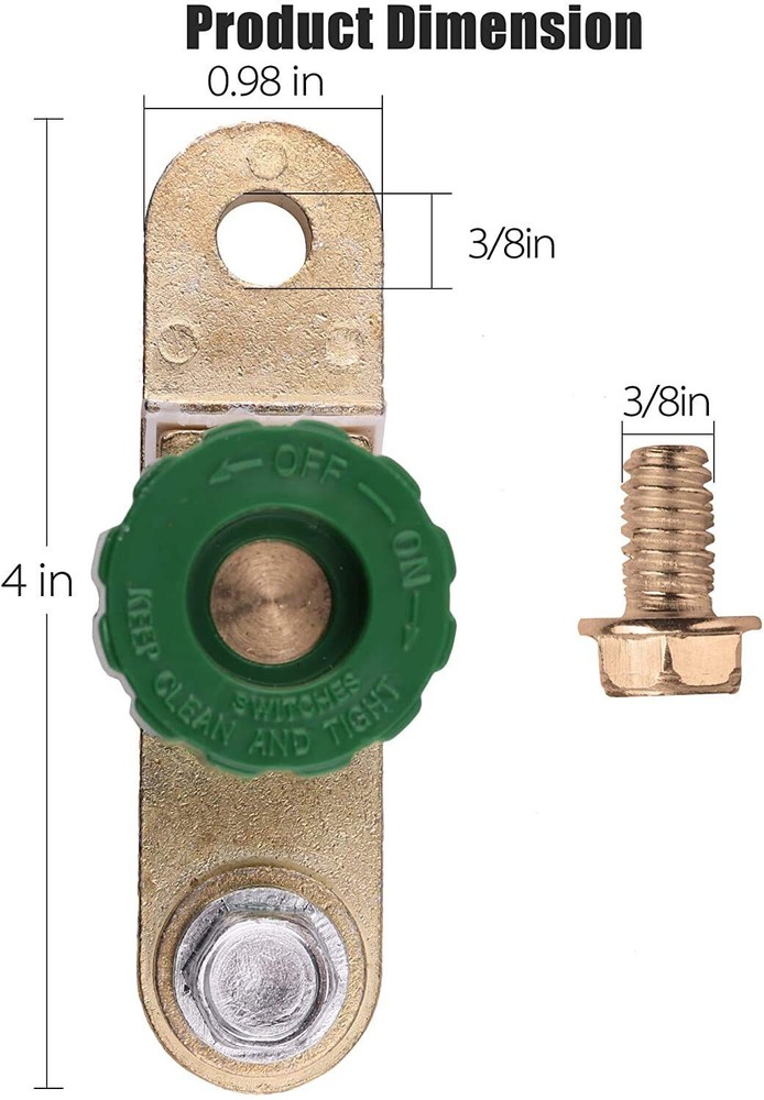 2X Battery Link Terminal Quick Cut-off Disconnect Kill Shut Switch Side Post