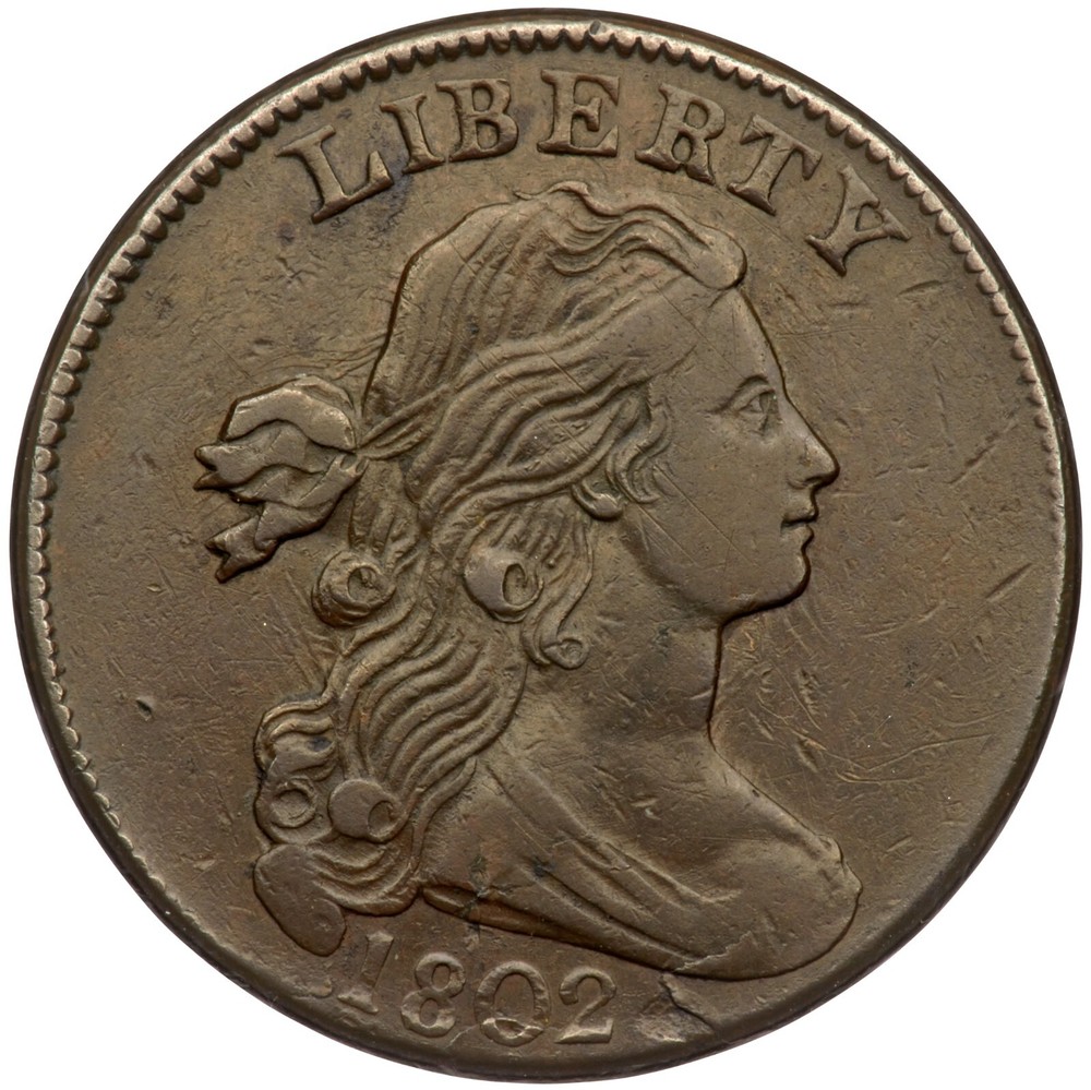 1802 S-229 R-2 Draped Bust Large Cent Coin 1c