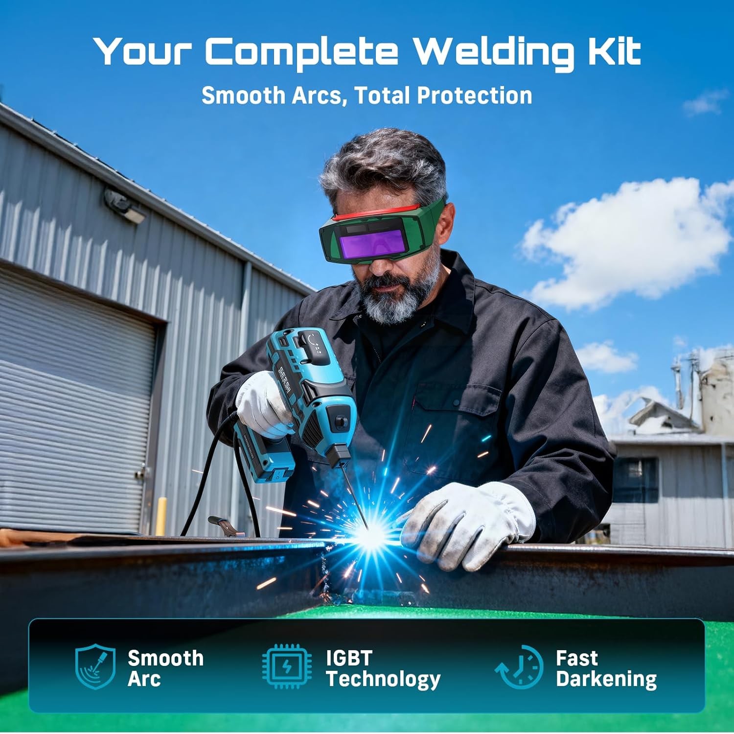 Seesii 110V Welding Machine 120Amp Portable ARC Welder Gun Hand Held Welder