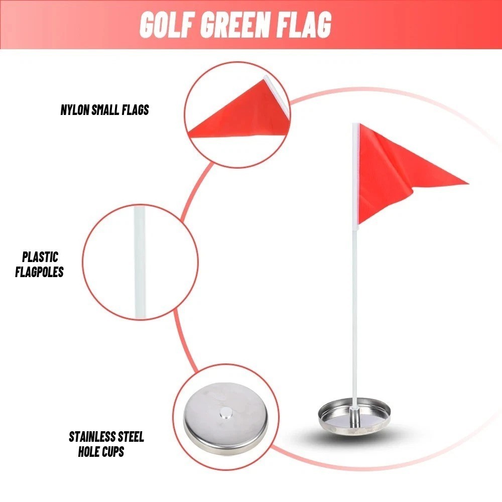 Golf Flag Targeting Hole Cup And Mini Flags For Putting Green Practice