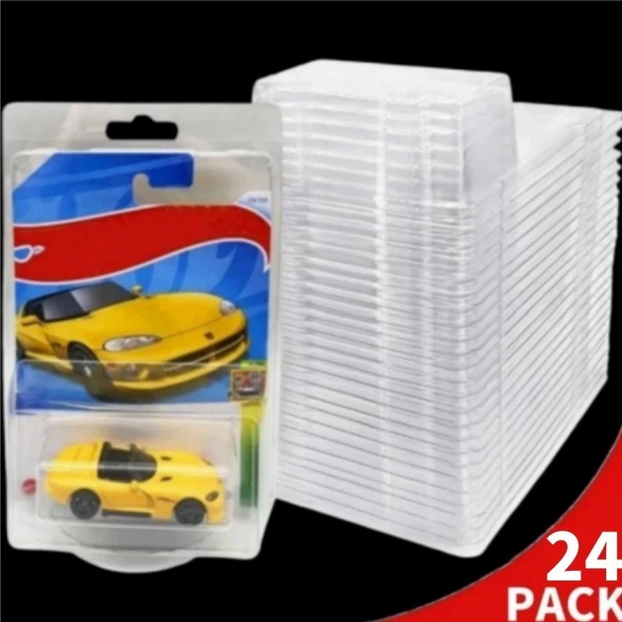 24Pack Clear Protector Case Plastic Display Fit For Hot Wheels & Matchbox Basic