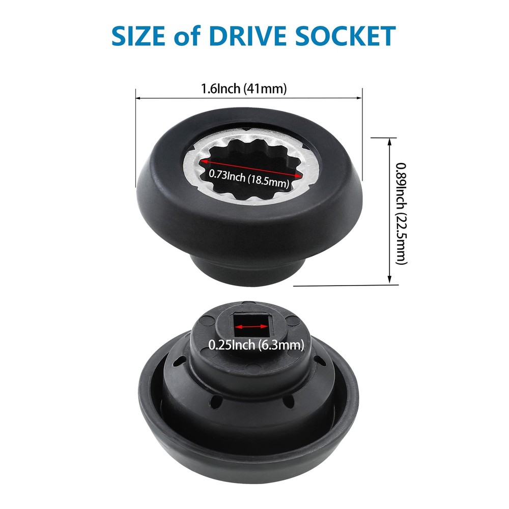 2 Packs Blender Drive Socket Kit, Replacement uniform in size, Black