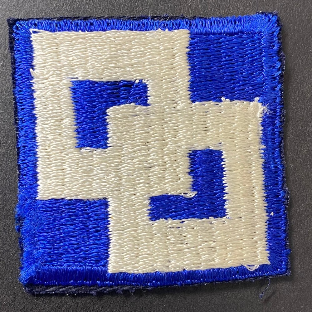 US Army 2nd Service Command Patch Square Blue White Embroidered