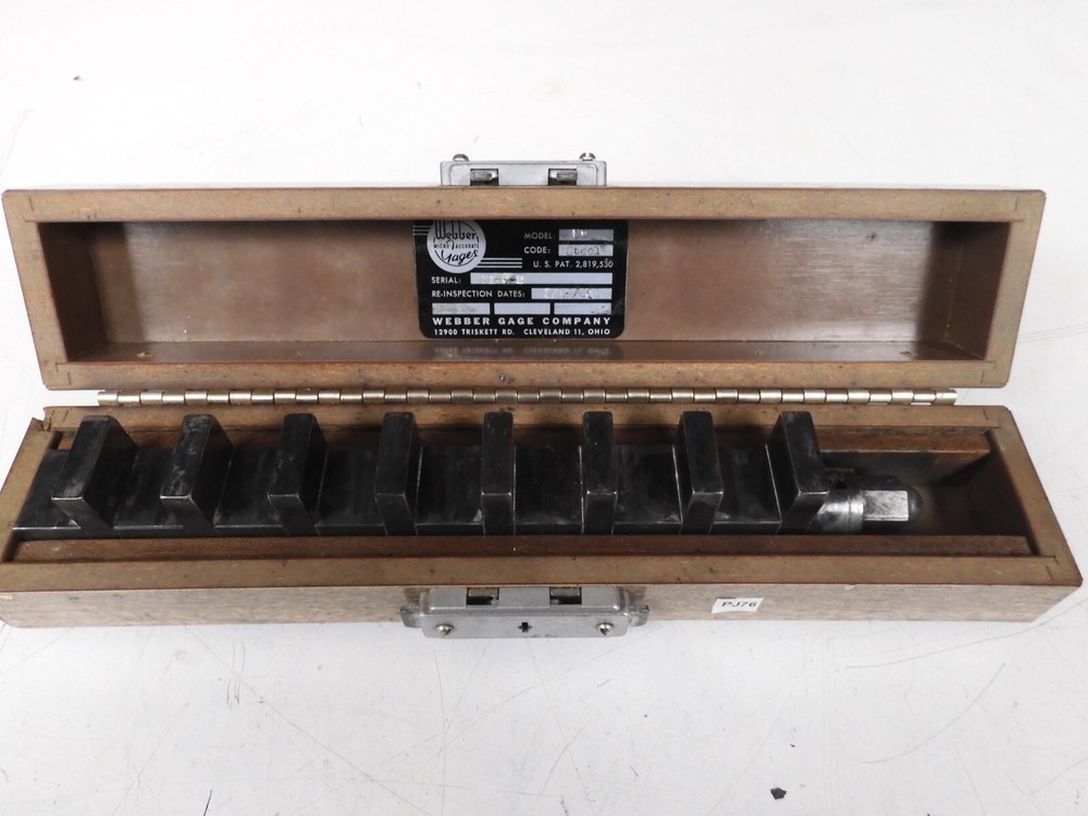 Starrett Webber - model 8w - 8" Standard Reference Bar w/ case -PJ76