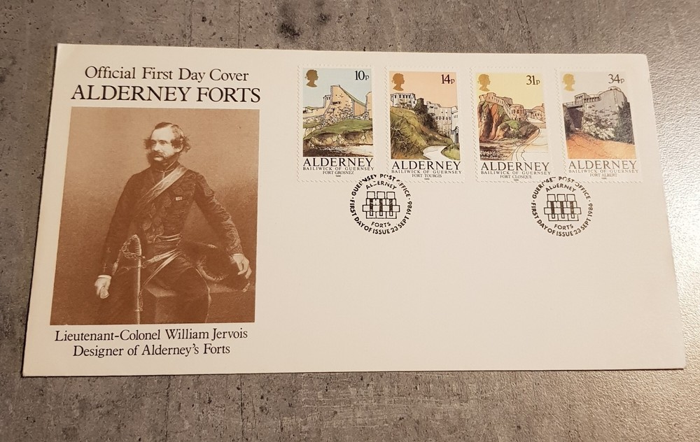 ALDERNEY FIRST DAY COVER COLONEL WILLIAM JERVOIS