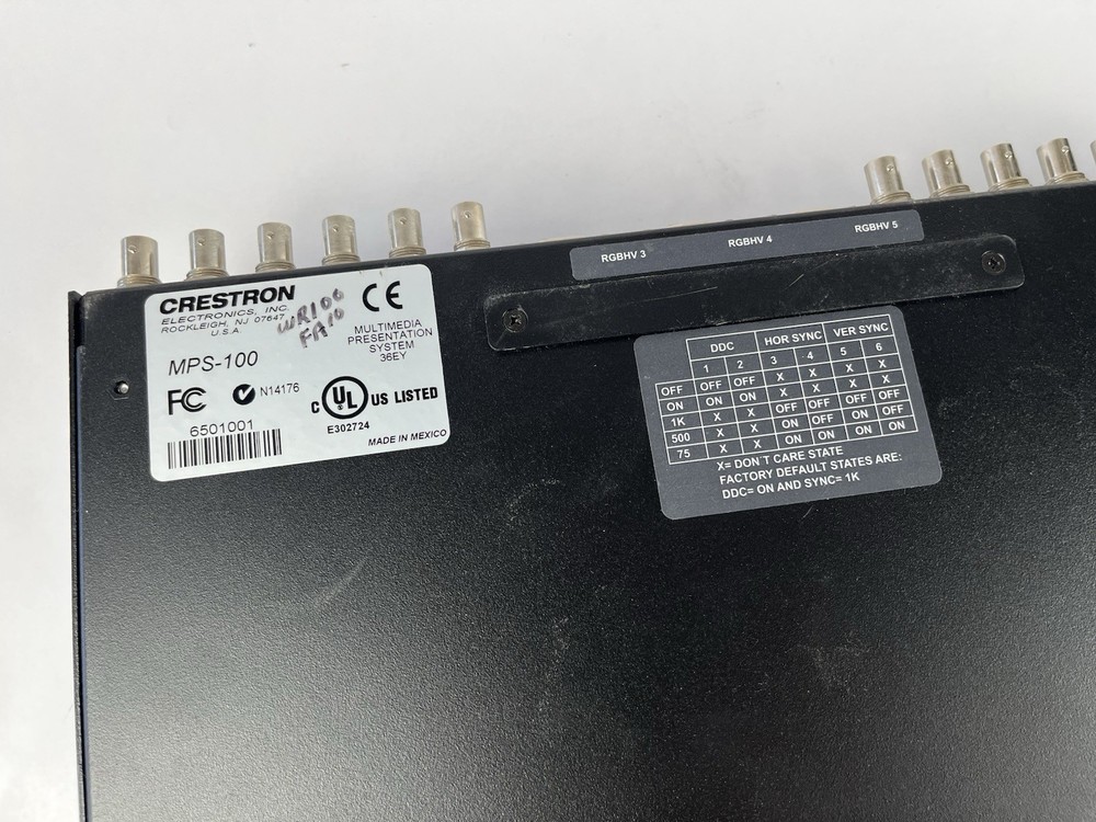 Rack Mountable Crestron MPS-100 / Multimedia Presentation System Tested Working