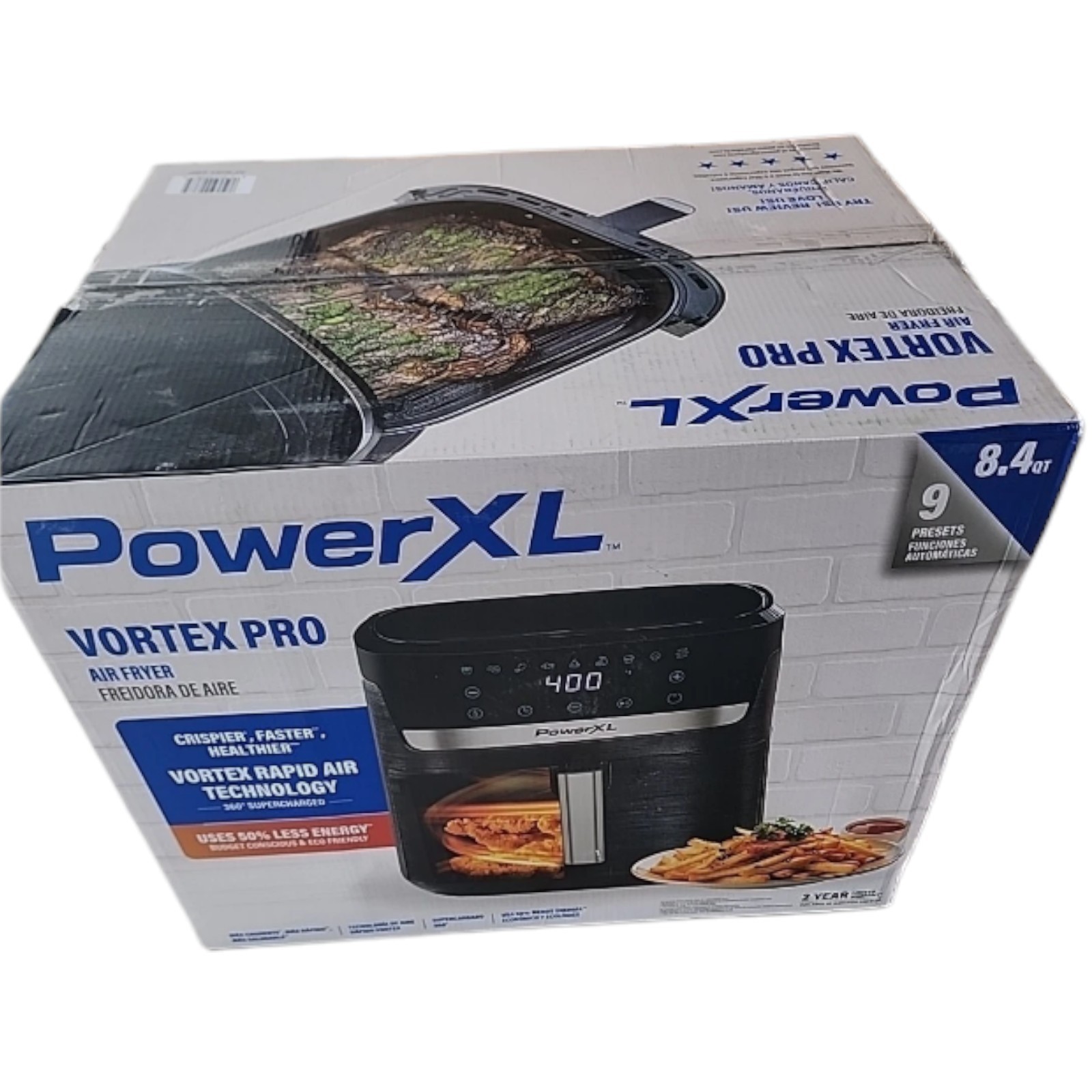 PowerXL Vortex Pro Air Fryer 🍟 Black 🍔 8.4 qt 🍕 Easy Clean Non-Stick Basket