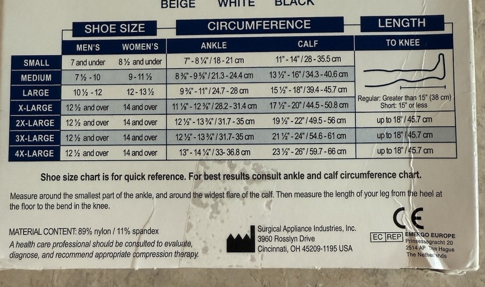 Truform Large Anti-Embolism Below Knee Compression Socks