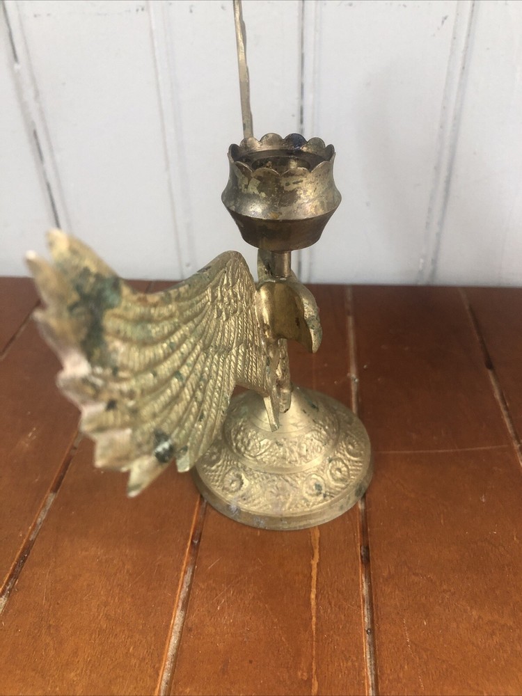 Antique Brass eagle candle holder candlestick Red Eye Candleholder Decor