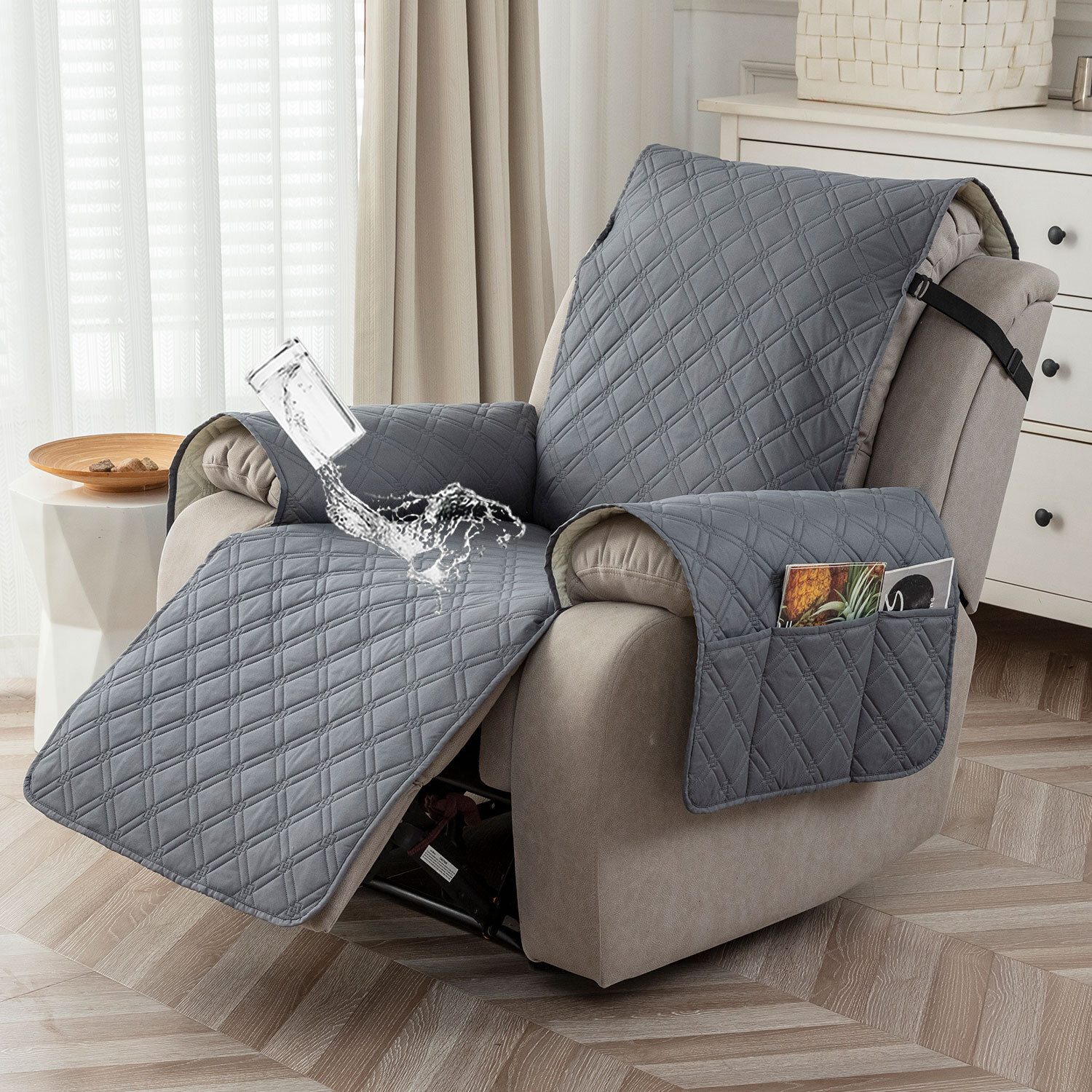 100% Waterproof Recliner Chair Cover Non Slip Recliner Covers for Recliner Chair